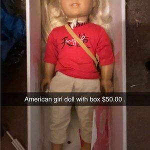 American girl with box
